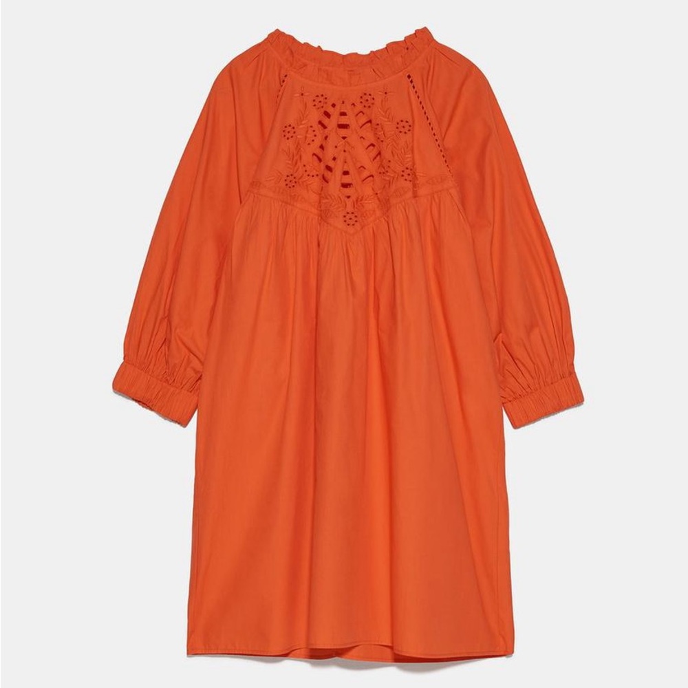 Zara Orange Dress with eyelet